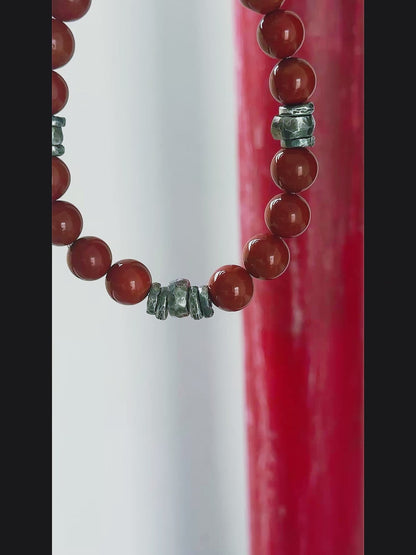 Prosperity & Vitality Red Agate Bracelet · 925 Silver（YS-20251203-20）