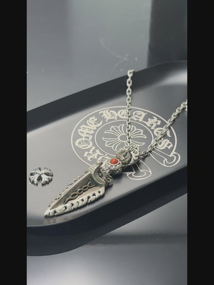 925 Sterling Silver Handcrafted Vajra Pendant Necklace | Garuda Charm with Bodhi Bead Mala Style（YS-20250926-7）