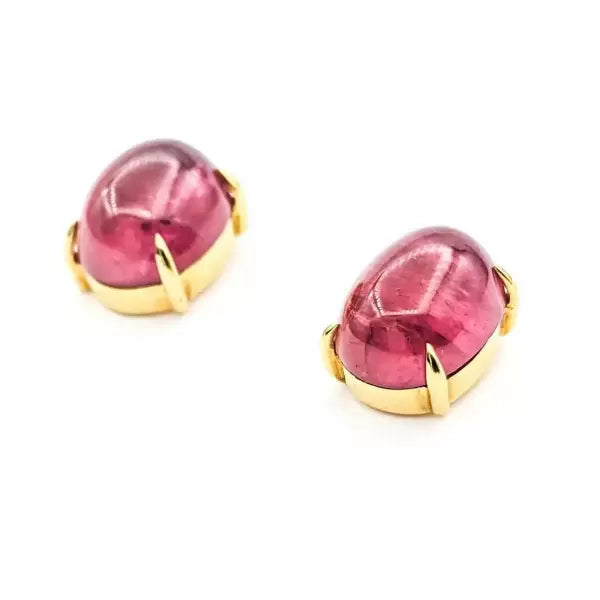 12ctw Oval Cut Ruby Pink Tourmaline Earrings
