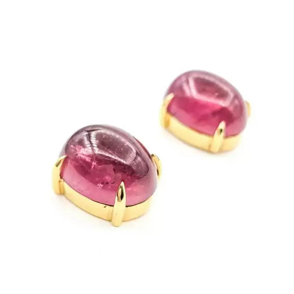 12ctw Oval Cut Ruby Pink Tourmaline Earrings
